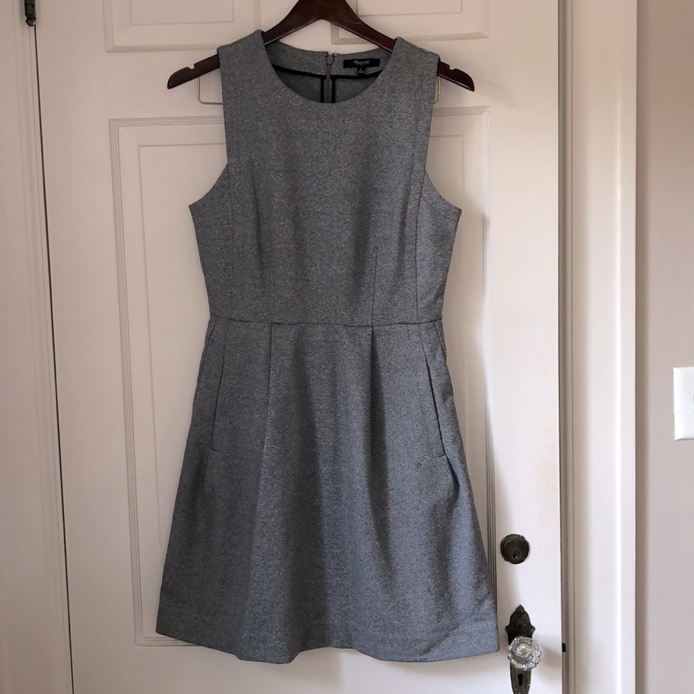 Madewell gray fit and flare ponte dress